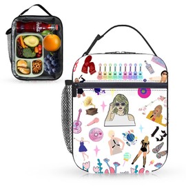 Nhemeylp Lunch Bag Portable Tote Bag for Music Lovers Insulated Lunch Bag Water-Resistant Leak-Proof Large Capacity Lunch Box Thermal Cooler Bag Lunch Bags for Women Men Work School Travel Picnic