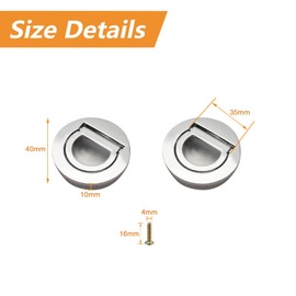 MOROBOR Round Pull Ring Embedded Handle 4 Pieces Hidden Tatami Handles Invisible Cabinet Door Furniture Hardware with Screws for Cabinet Wardrobe Drawer (Light Silver)