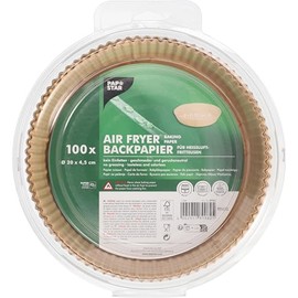 PAPSTAR, Baking Paper Diameter 20 cm 4.5 cm Brown for Hot Air Fryers Pack of 100