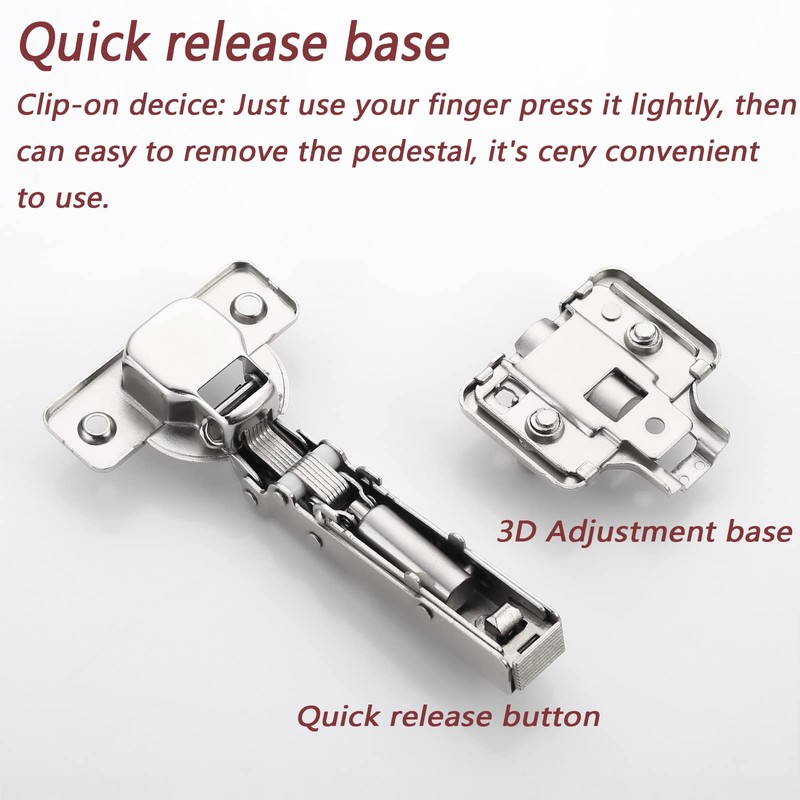 Furniware 2 pcs Soft Close Cabinet Hinges,110° Full Overlay Cupboard