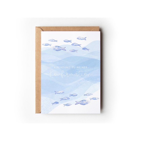 10 Confirmation Invitation Cards with Envelopes, Modern Invitations Confirmation, Minimalist