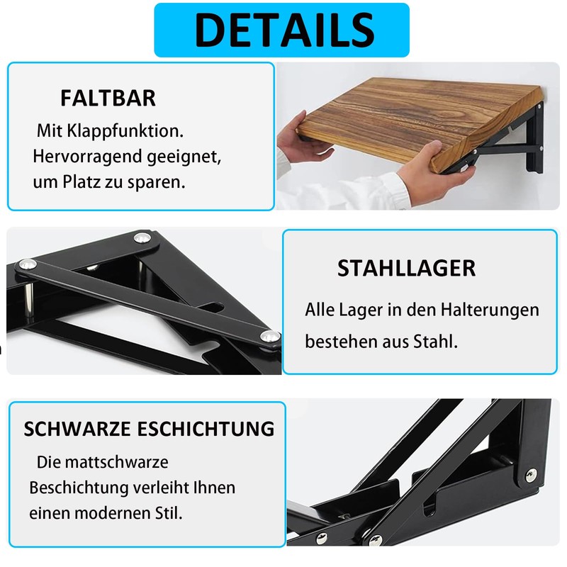 LeapBeast 350 mm Folding Console Heavy Duty Pack of 2