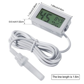 Weewooday Mini medidor digital de temperatura de humedad con medidor de sonda LCD Fahrenheit, termómetro higrómetro para incubadora, plantas de reptiles, invernadero, gallinero, jardín (blanco, 3
