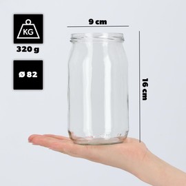 KADAX Preserving Jars Set 760 ml with Fi82 mm Screw Lid, Large Cucumber Jars with Twist Off Lid, Preserving Jars for Cucumbers, Preserving Jars, Screw Jars (Outdoor Cucumbers, Pack of 8)