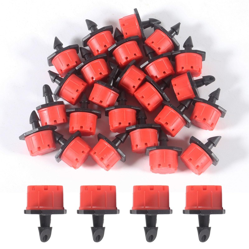 AEDIKO 100pcs Drip Irrigation Fittings 360 Degree Adjustable Irrigation Drippers