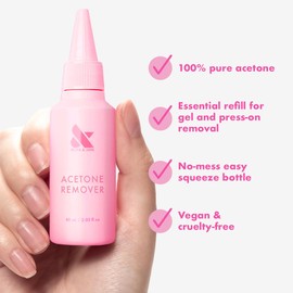 Olive & June Acetone Remover Bottle | Professional Strength | Press-On & Gel Nail Polish Remover | Fast-Acting, Easy Squeeze Bottle | Salon-Grade Formula | Vegan & Cruelty-Free (4 fl oz)