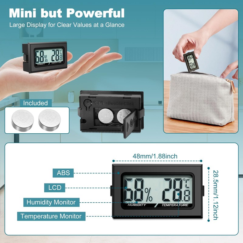 Digital Thermometer Indoor Hygrometer Mini Hygrometer Thermometer Indoor Reptiles Digital