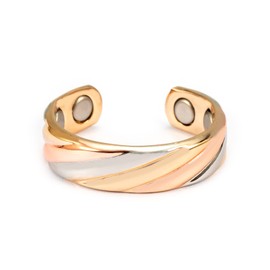 Fashion Women Ring 3 Colors Gold Silver Rose Gold Copper Magnetic Ring Adjustable Size Female Magnet Jewelry Fingerwear Rose Gold, Copper
