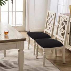 Genina Seat Covers for Dining Chairs Cover 100% Waterproof Dining Room Chair Seat Covers Kitchen Chair Covers (4 PCS, Black)