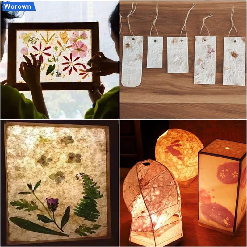 Worown 4 Sizes 2 in 1 Wooden Paper Making Screen,
