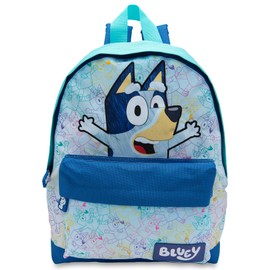 Bluey Kids Backpack Preschool Childrens Bag Boys & Girls Nursery Rucksack With Front Pocket - Blue