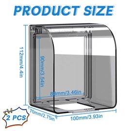 NCTNCX Socket Cover 2 Pieces Socket Waterproof Transparent Light Switch Cover Socket Cover for 86 Type Socket Lid for Living Room Balcony Kitchen Bathroom