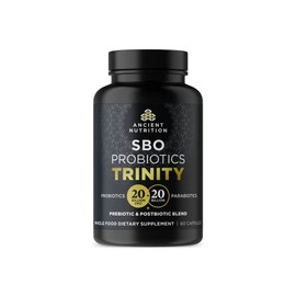 Ancient Nutrition Ancient Nutrition SBO Probiotic Trinity Daily Care, Probiotics for Digestive Health, 40 Billion Blend of Prebiotics, Probiotics, Postbiotics, and Parabiotics Reduces Occasional Bloating, 60 Count