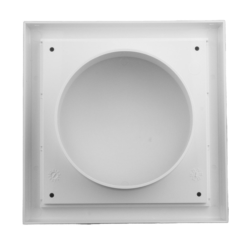 4-Inch White External Hooded Cowl Ventilation Grill Cover with Backdraft