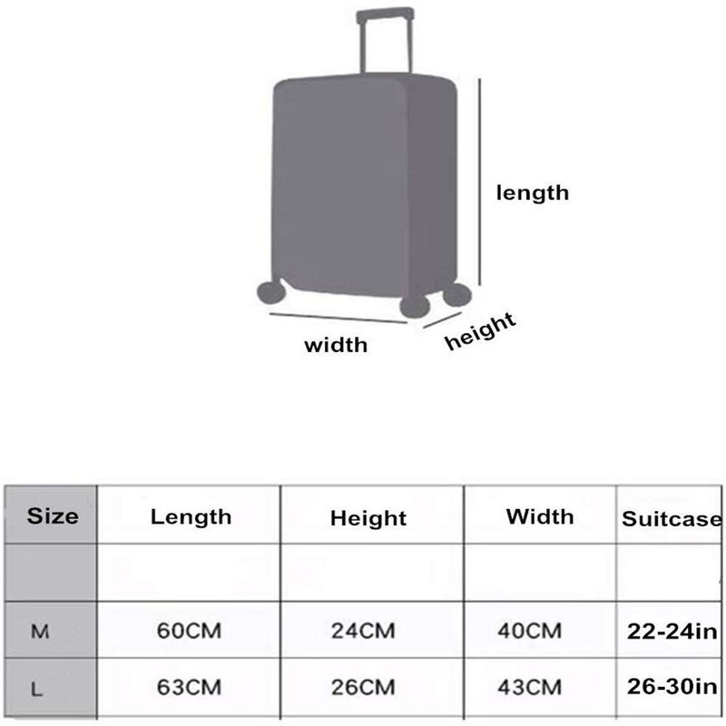 Meet-shop Protective Suitcase, Protective Case, Elastic Travel Pack Cover, Washable,