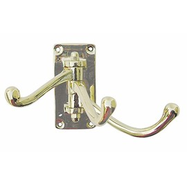 3 brass clothes hooks - swivel-mounted