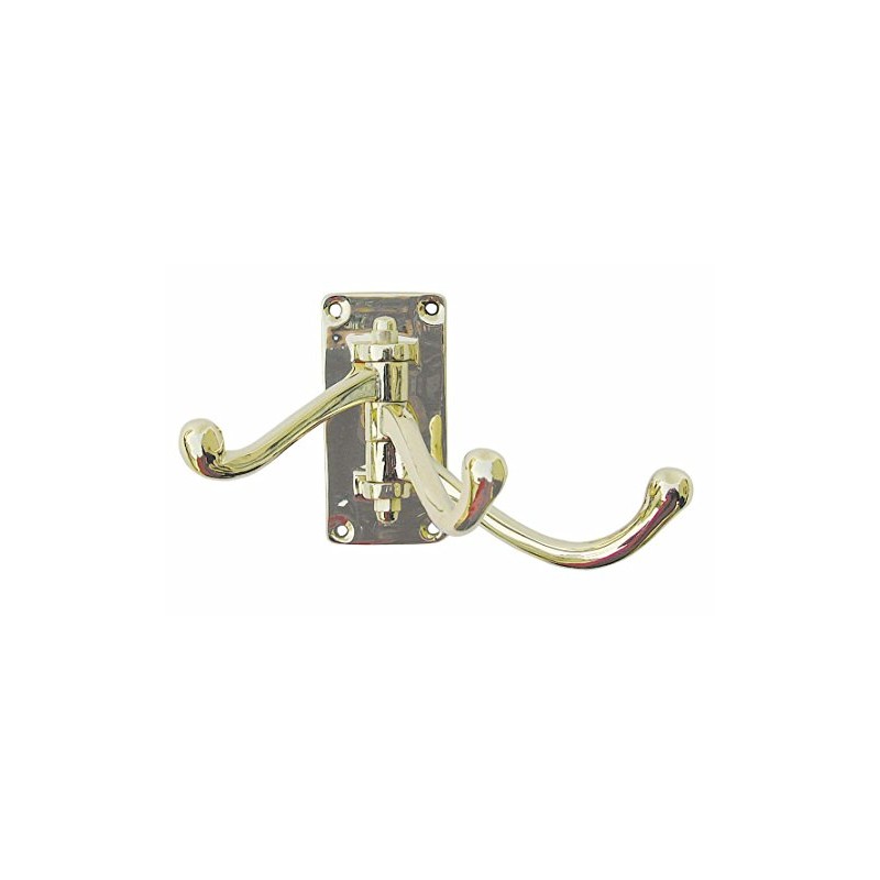 3 brass clothes hooks - swivel-mounted