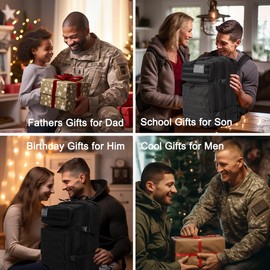 hi!SCI Military Tactical Backpack, Large Stronger Work & Army Camping Rucksack, 72H Assault Pack with Molle, for Hiking Fishing Outdoor(45L)