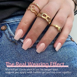 SXVME Soft Gel Nail Tips Short Coffin Gel X Nails, 300Pcs Pre-applied Tip Primer Gel X Nail Tips, Natural Nude Pink Colored Gel Tips Acrylic Fake Nails Extensions False Nails Press ons for Easy DIY