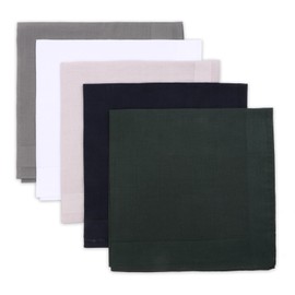 EupHHonycs 5 PCS Pocket Squares for Men Pack, Mens Pocket Squares for Suit Jacket, 15.7" Solid Color Pocket Square, Mens Handkerchiefs Cotton Machine Wash for Father Boyfriend