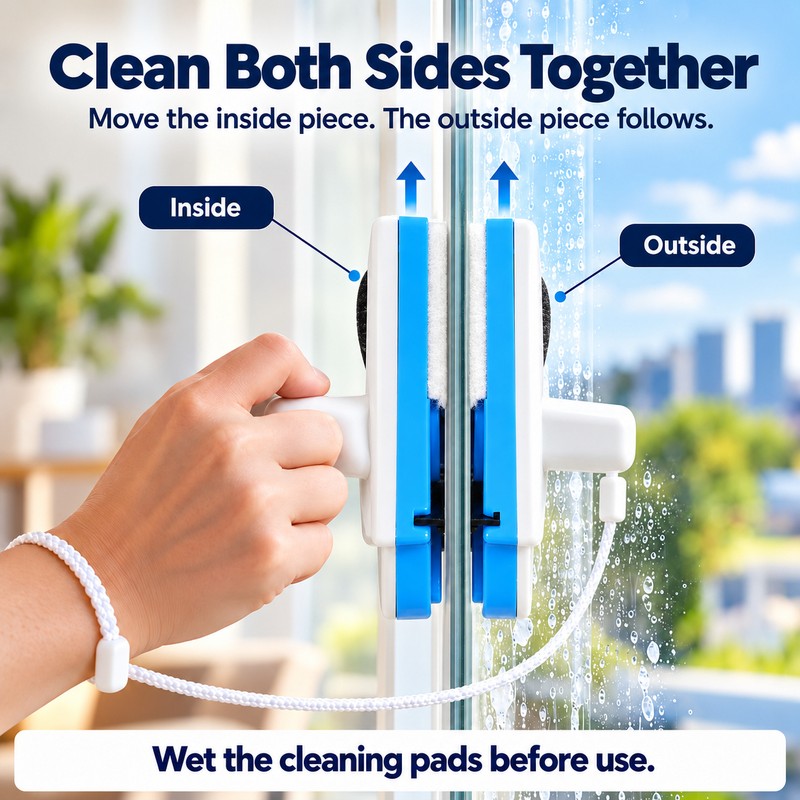 2026 Powerful Magnetic Window Cleaner Dual Sided High Efficiency Glass