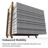 UNZERO Movable Canvas Panel Storage Rack, Wooden Art Organizer Stand