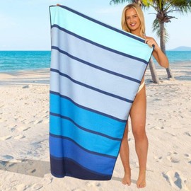 GC GAVENO CAVAILIA Extra Large Beach Towel for Adults - Quick Dry Microfibre Printed Beach Towels - Super Absorbent Beach Towel for Swim (180 x 100 cm) - (1 Piece) Soft, Sand Free,Lightweight - Blue