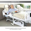 Over the Bed Table with Hidden Wheels,Height Adjustable Bedside Table