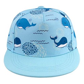 Kids Boy Girl Baseball Cap Baby Sun Hat Adjustable Toddler Trucker Hats with Flat Brim for Summer Outdoor (Whale, 2-4T)
