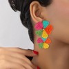 Boho Floral Raffia Earrings for Women Lightweight Flower Design Dangle