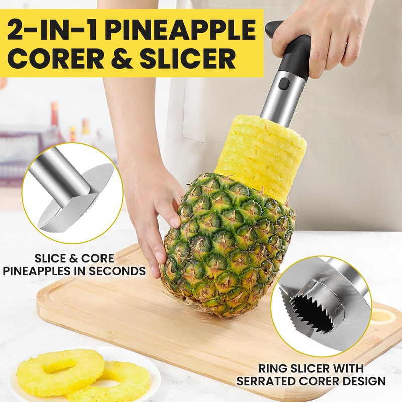 AUBENR Premium Pineapple Corer and Slicer Tool - Sharp Pineapple
