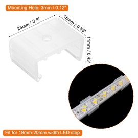 MECCANIXITY LED Neon Mounting Clips Holder Mounting Bracket Support Fixing Clamps Fit 18mm to 20mm Silicone LED Neon Strip Lighting, Translucent Pack of 120