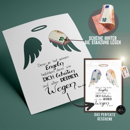 myDreamwork® Christening Gifts Boys - Includes Frame - Money Gift Christening, Confirmation | Youth Initiation, First Communion Gifts - Perfect for Christening Boy - Black DIN A5