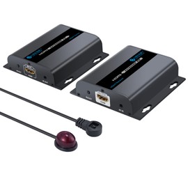 eSynic Pro HDMI Splitter Extender - 120m 1080P-Capable Network Extender with IR Control, Auto Signal Adjustment & Plug-Play Setup for Home Theatre/Office (Cat5e/6/7 Compatible)