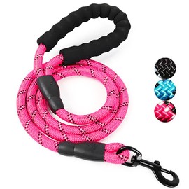 ADOGO® Rope Dog Lead with Soft Padded Handle and Reflective Threads Nylon Durable Dog Leash Safety 5FT Mountain Climbing Rope Twist Dog Lead For Small Medium Large Dogs