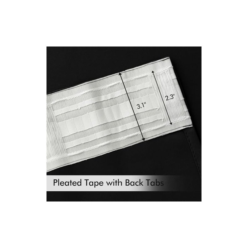 Cortinas opacas MIULEE con pestaña trasera de 267 cm de