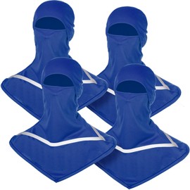 4 Pcs Summer Balaclava Sun Protection Full Face Balaclava with Reflective Strip Cooling Breathable Long Neck Covers (Blue)