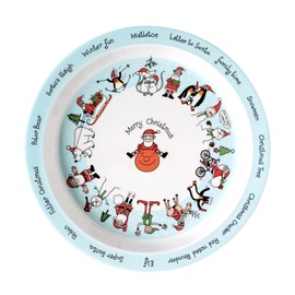 Tyrrell Katz Kids Secret Garden Printed Plate in Pink Melamine - Dishwasher Safe Girls Outdoor Dining Everyday Tableware - 21.5 cm