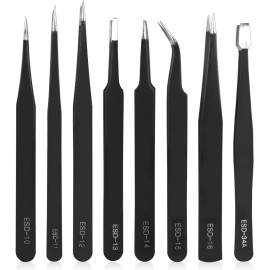 Unbranded 8PCS Anti-Static Tweezers Set for Electronic Repair, Handicraft, Laboratory, etc
