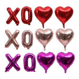 Valentines Day XO Love Balloons - Valentines Day Party Decoration Supplies, XO Letters And Red Heart Balloons, Wedding Bridal Shower Engagement Party Decor, Valentines Day Balloons Photo Props