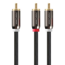 FosPower RCA Y-Adapter (3 Feet), 1 RCA Male to 2 RCA Male Short Y Splitter Digital Stereo Audio Cable for Subwoofer, Home Theater, Hi-Fi - Dual Shielded | 24K Gold Plated