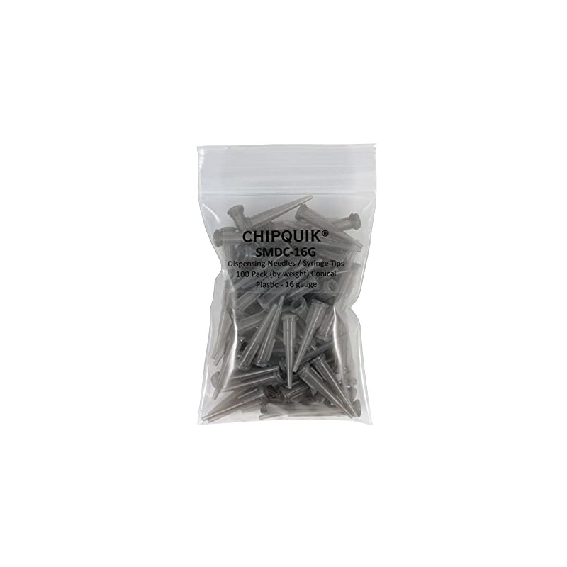 Dispensing Needles/Syringe Tips 100 Pack Conical Plastic - 16 gauge