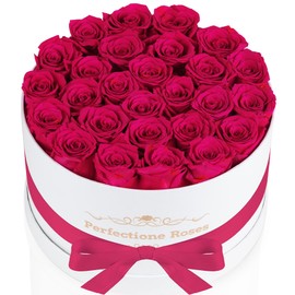 Perfectione Roses 27 Roses in a Box, Mothers Day Rose, Preserved Flowers for Her, Flowers for Delivery Birthday Gifts for Women (Radiant Pink)