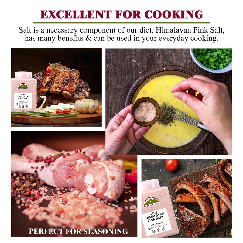 Himalayan Chef Himalayan Cooking Pink Salt, Pink Salt Fine Grain,