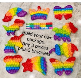 Unbranded pop it fidget toy - Dinosaur+Rainbow+Minimouse