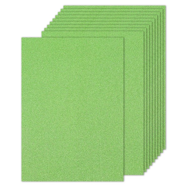 PATIKIL 10 Sheets Light Green Glitter Cardstock 8.5 x 11