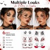 Halloween Freckle Temporary Tattoo Stickers 6 Sheets Scary Bloody Drip