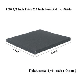 Adhesive Foam Padding 1/4 Inch Thick X 4 Inch Long X 4 Inch Wid,Non-Slip Neoprene Foam Anti Vibration Pads, Closed Cell Foam Sheet (4in X 4in X 1/4in, 10)