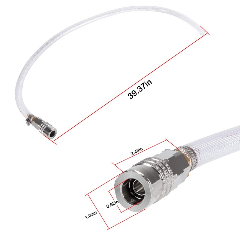 JIAD White Plastic Radiator Coolant Drain Hose, 39.37 inches, For