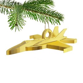 Super Hornet Fighter Jet Christmas Tree Bauble Decoration Ornament for Christmas Xmas Noel (Gold)
